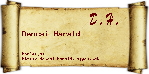 Dencsi Harald névjegykártya